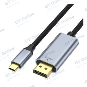 Câble USB-C Mâle vers DisplayPort Mâle 4K/8K (144Hz/60Hz) - 1m