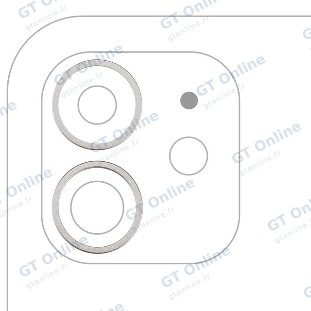 Anneau de contour de caméra arrière pour Apple iPhone 11 / 12 / 12 Mini (lot de 2, blanc)
