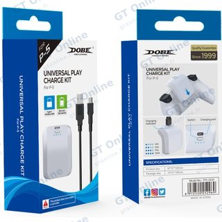 Batterie externe 1 500 mAh avec câble USB vers USB-C pour manette PlayStation 5 DOBE TP5-0550 — blanc