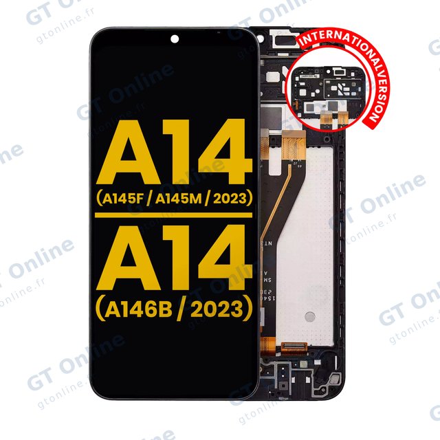 Écran LCD avec châssis pour Samsung Galaxy A14 4G (A145F / A145M / 2023) / A14 5G (A146B / 2023) (version internationale, reconditionné, toutes couleurs)
