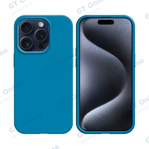 Coque Silicone Compatible pour Apple iPhone 15 Pro Max (#16) Bleu Ciel