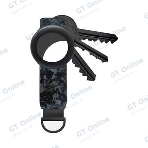 Porte-Clés avec Emplacement Airtag en Carbonne Gris
