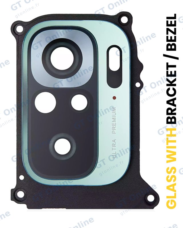 Lentille de caméra arrière avec support et anneau pour Xiaomi Redmi Note 10S (vert)