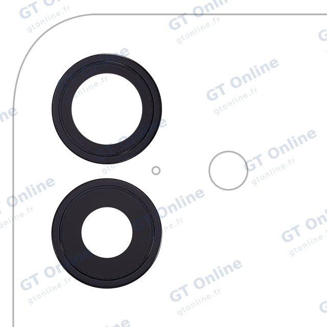 Lentille de caméra arrière avec support et anneau pour Apple iPhone 17 (premium, noir)
