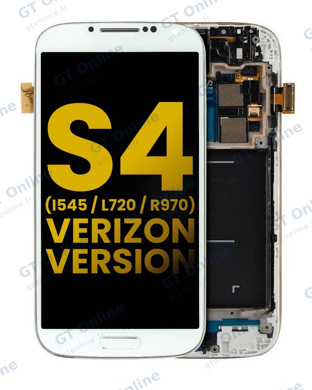 Écran OLED avec châssis pour Samsung Galaxy S4 (I545 / L720 / R970) (Verizon & Sprint, reconditionné, blanc)