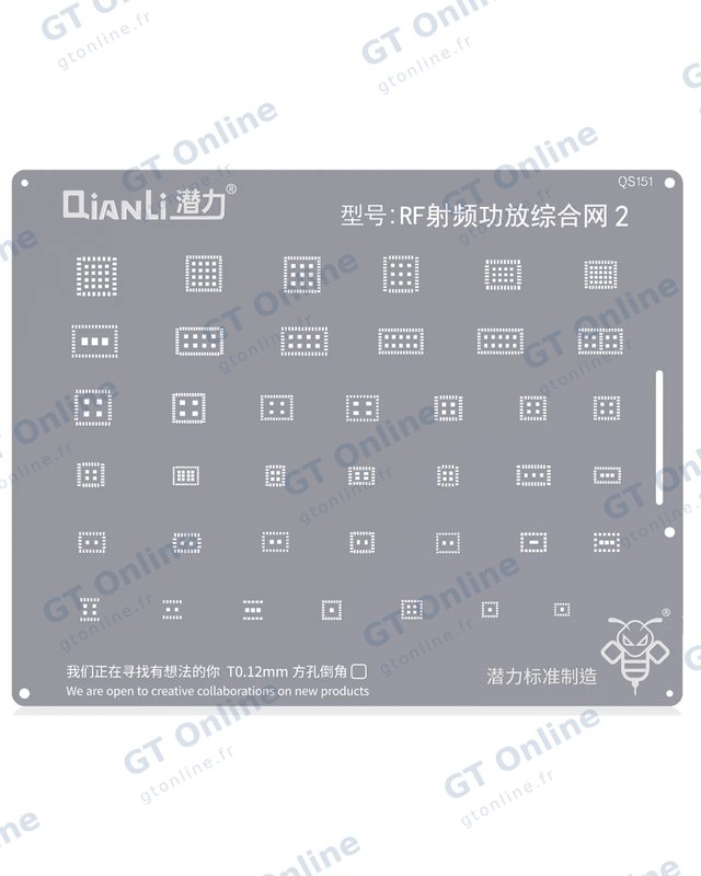 Pochoir de rebillage intégré n° 2 Qianli Bumblebee QS151 — amplificateurs de puissance RF
