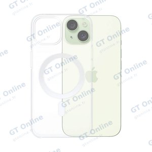 Coque Silicone MagSafe Compatible pour Apple iPhone 15 Transparent