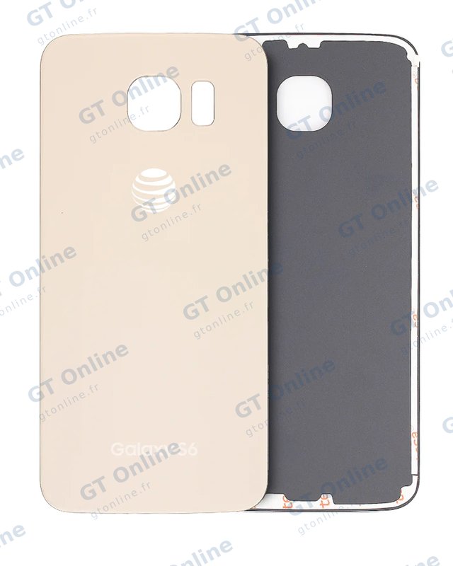 Vitre arrière pour Samsung Galaxy S6 (AT&T Logo, origine d'occasion — grade A, Gold Platinum)