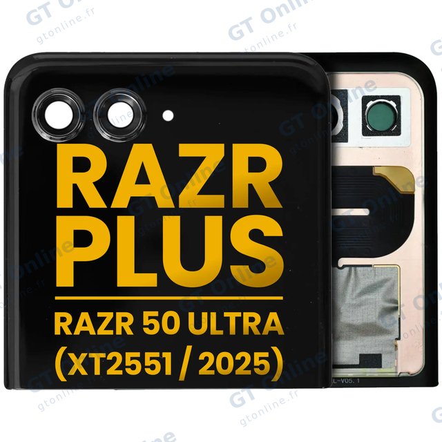 Écran OLED extérieur sans châssis pour Motorola Razr Plus / Razr 50 Ultra (XT2551 / 2025) (origine, toutes couleurs)