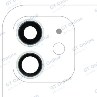 Lentille de caméra arrière avec support et anneau pour Apple iPhone 12 / 12 Mini (Real Sapphire, premium, vert)