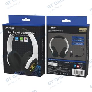 Casque Bluetooth audio gaming avec microphone DOBE TP5-5515 — blanc