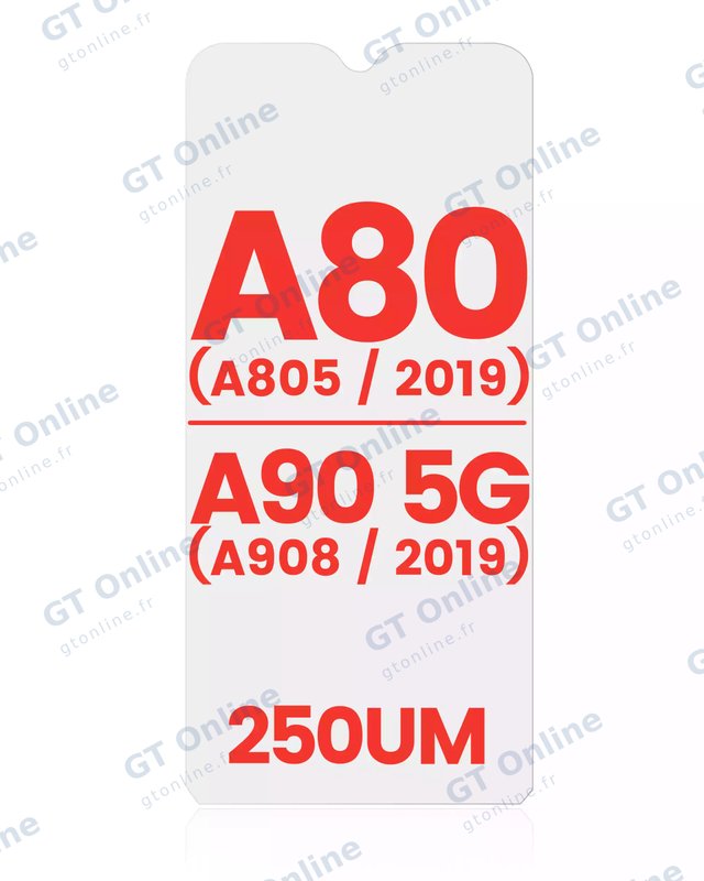 Film OCA pour Samsung Galaxy A80 (A805 / 2019) / A90 5G (A908 / 2019) (lot de 10, 250 µm)