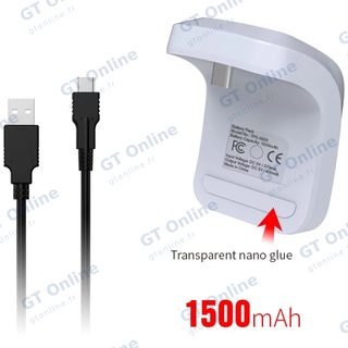 Batterie externe 1 500 mAh avec câble USB vers USB-C pour manette PlayStation 5 DOBE TP5-0550 — blanc