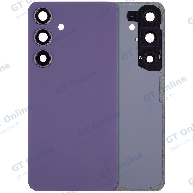 Vitre arrière pour Samsung Galaxy S24 5G (sans logo, compatible premium, Cobalt Violet)