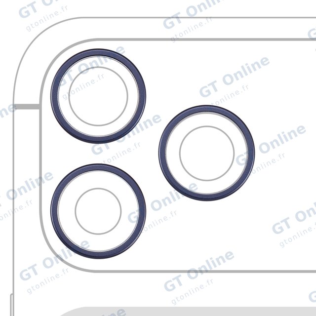 Anneau de contour de caméra arrière pour Apple iPhone 17 Pro / 17 Pro Max (lot de 3, Deep Blue, lot de 10)