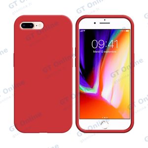 Coque Silicone Compatible pour Apple iPhone 7 Plus/iPhone 8 Plus (#14) Rouge