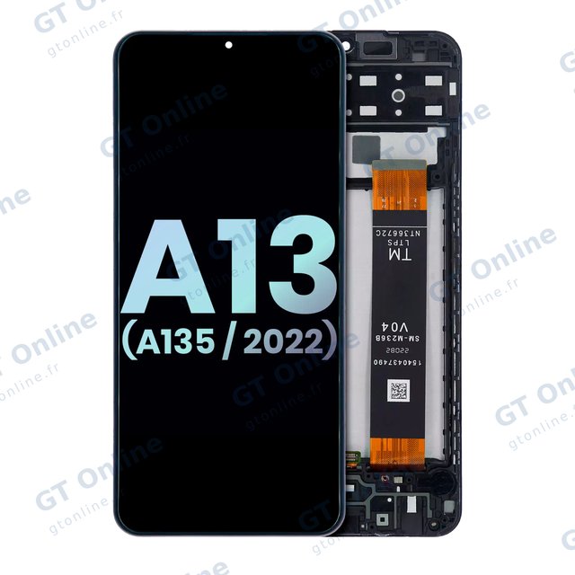 Écran LCD avec châssis pour Samsung Galaxy A13 4G (A135 / 2022) (pack service origine, toutes couleurs)