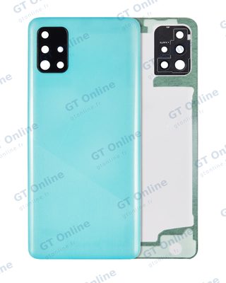 Vitre arrière pour Samsung Galaxy A51 5G (A516 / 2020) (pack service origine, bleu)