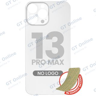Vitre arrière pour Apple iPhone 13 Pro Max (No Logo / Large Camera Hole, argent)