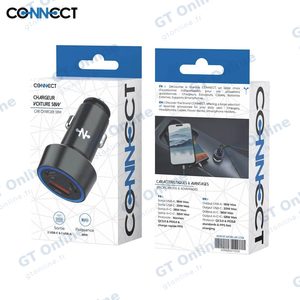Chargeur Allume-Cigare CONNECT MC-CV58W01 58W (2x Type-C PD + USB QC3.0) Noir — vue 3
