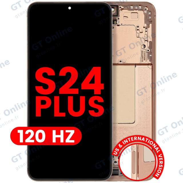 Écran OLED avec châssis pour Samsung Galaxy S24 Plus 5G (version US & internationale, compatible premium, 120 Hz, Sandstone Orange)