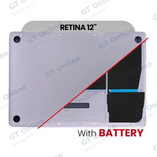 Coque inférieure avec batterie A1705 pour Apple MacBook 12" A1534 (2016-2017) (gris sidéral)