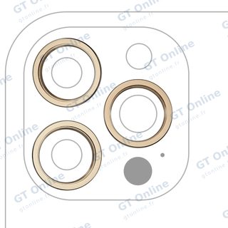 Anneau de contour de caméra arrière pour Apple iPhone 12 Pro Max (or, lot de 3, lot de 10)