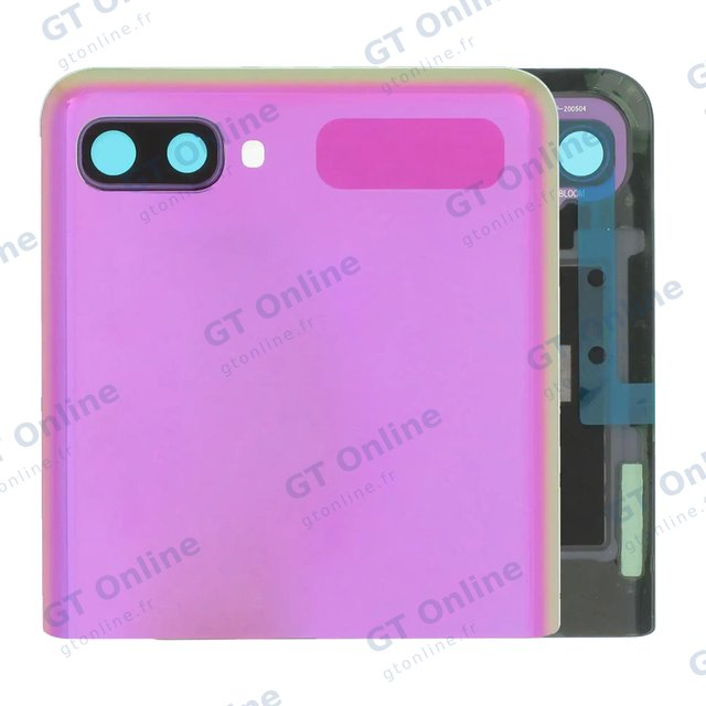 Écran OLED extérieur avec châssis pour Samsung Galaxy Z Flip 4G (F700) / Z Flip 5G (F707) (pack service origine, Mirror Purple)