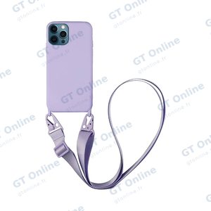 Coque Silicone avec Bandoulière Apple iPhone 12 Pro Max (#15) Violet Clair
