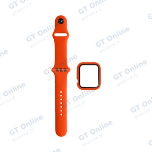 Protection Silicone pour Apple Watch 41mm avec Bracelet Sport (10) Orange