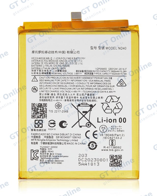 Batterie pour Motorola Moto Edge 30 (XT2203 / 2022) / Moto Edge (XT2205-1/ 2022) (ND40)
