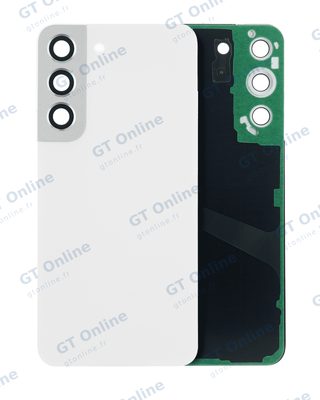 Vitre arrière pour Samsung Galaxy S22 5G (sans logo, compatible premium, blanc)