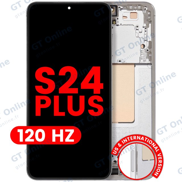 Écran OLED avec châssis pour Samsung Galaxy S24 Plus 5G (version US & internationale, compatible premium, 120 Hz, Marble Grey)