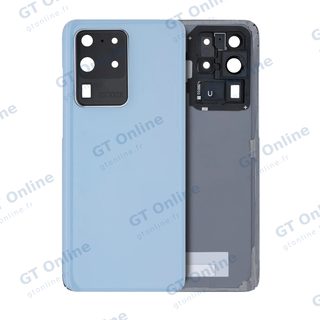 Vitre arrière pour Samsung Galaxy S20 Ultra 5G (sans logo, compatible premium, Cloud Blue)