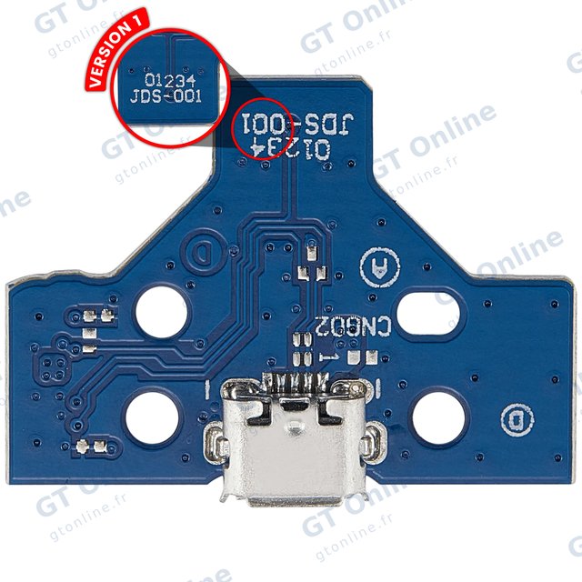 Carte de charge USB à nappe 14 broches pour manette Sony DualShock 4 (PS4) — version 1 : JDS-001