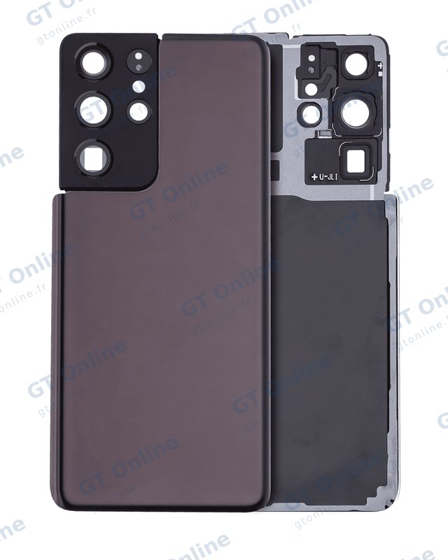 Vitre arrière pour Samsung Galaxy S21 Ultra (sans logo, compatible premium, Phantom Brown)
