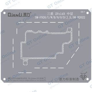 Pochoir de rebillage Qianli Bumblebee QS661 pour couche intermédiaire Samsung Z Fold 3 (SM-F926/U/W/B/N/O/D/J_S, W2022)
