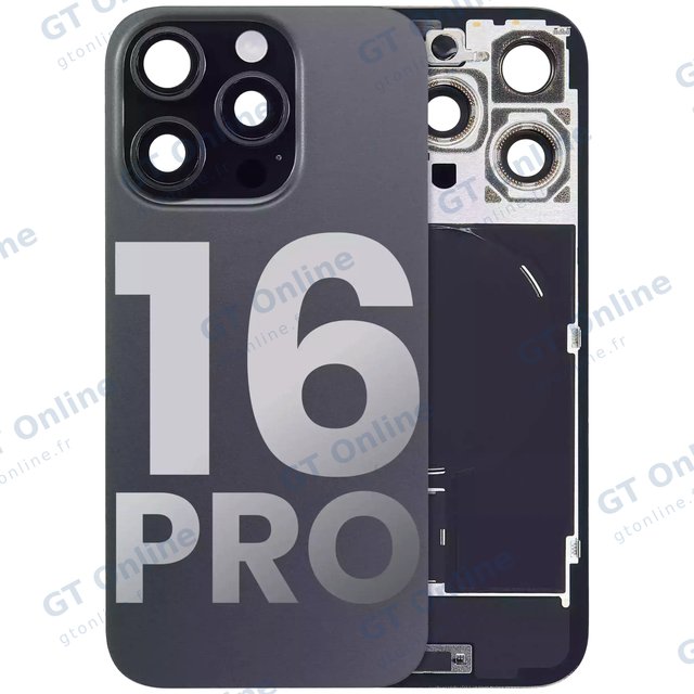 Vitre arrière pour Apple iPhone 16 Pro (origine d'occasion — grade A, titane noir)