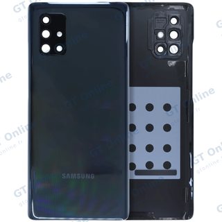 Vitre arrière pour Samsung Back Cover Glass With Camera Lens Samsung Galaxy A71 5G (A716V / 2020) (pack service origine, Prism Cube Black)