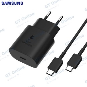 Chargeur Secteur USB-C Samsung EP-TA800B + DA705BBE 25W 3A avec Cable Type-C GP-PTU021SOABQ Bulk Noir