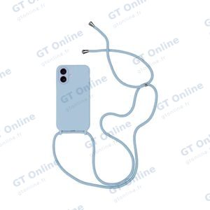 Coque Silicone avec Cordon Apple iPhone 17 (#03) Bleu Clair