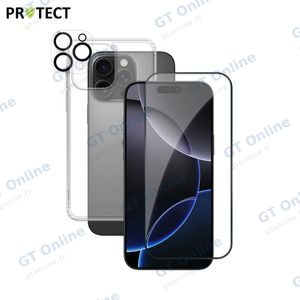 Pack de Protection Coque + Protection Lentille + Verre Trempé PROTECT pour Apple iPhone 16 Pro Max Transparent