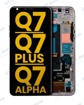 Écran LCD avec châssis pour LG Q7 / Q7 Plus / Q7 Alpha (reconditionné, argent)