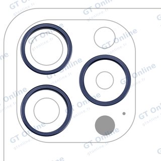 Anneau de contour de caméra arrière pour Apple iPhone 15 Pro (lot de 3, titane bleu, lot de 10)