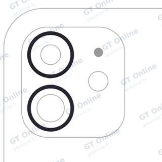 Anneau de contour de caméra arrière pour Apple iPhone 11 / 12 / 12 Mini (lot de 2, noir)