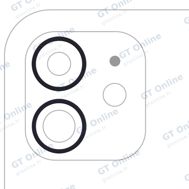 Anneau de contour de caméra arrière pour Apple iPhone 11 / 12 / 12 Mini (lot de 2, noir)