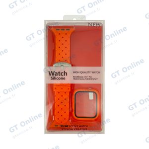 Protection Silicone pour Apple Watch 40mm avec Bracelet Boucle (12) Orange — vue 3