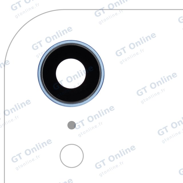 Lentille de caméra arrière avec support et anneau pour Apple iPhone XR (Real Sapphire, premium, bleu, lot de 10)