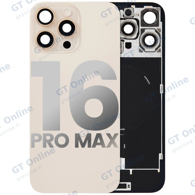Vitre arrière pour Apple iPhone 16 Pro Max (origine d'occasion — grade B, titane sable)