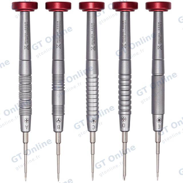 Outil pour Qianli iFlying 2D Precision Screwdriver Kit (Crosshead 1.2mm / Tri-Point Y0.6 / Pentalobe 0.8mm / 2.5mm Convex Cross / Torx T2) (Qianli)